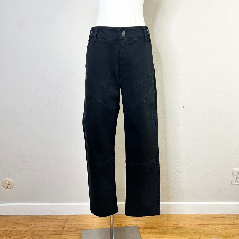 Peruvian Connection Jeans Black Evie Cropped Pants Paneled Denim Size US 2‎